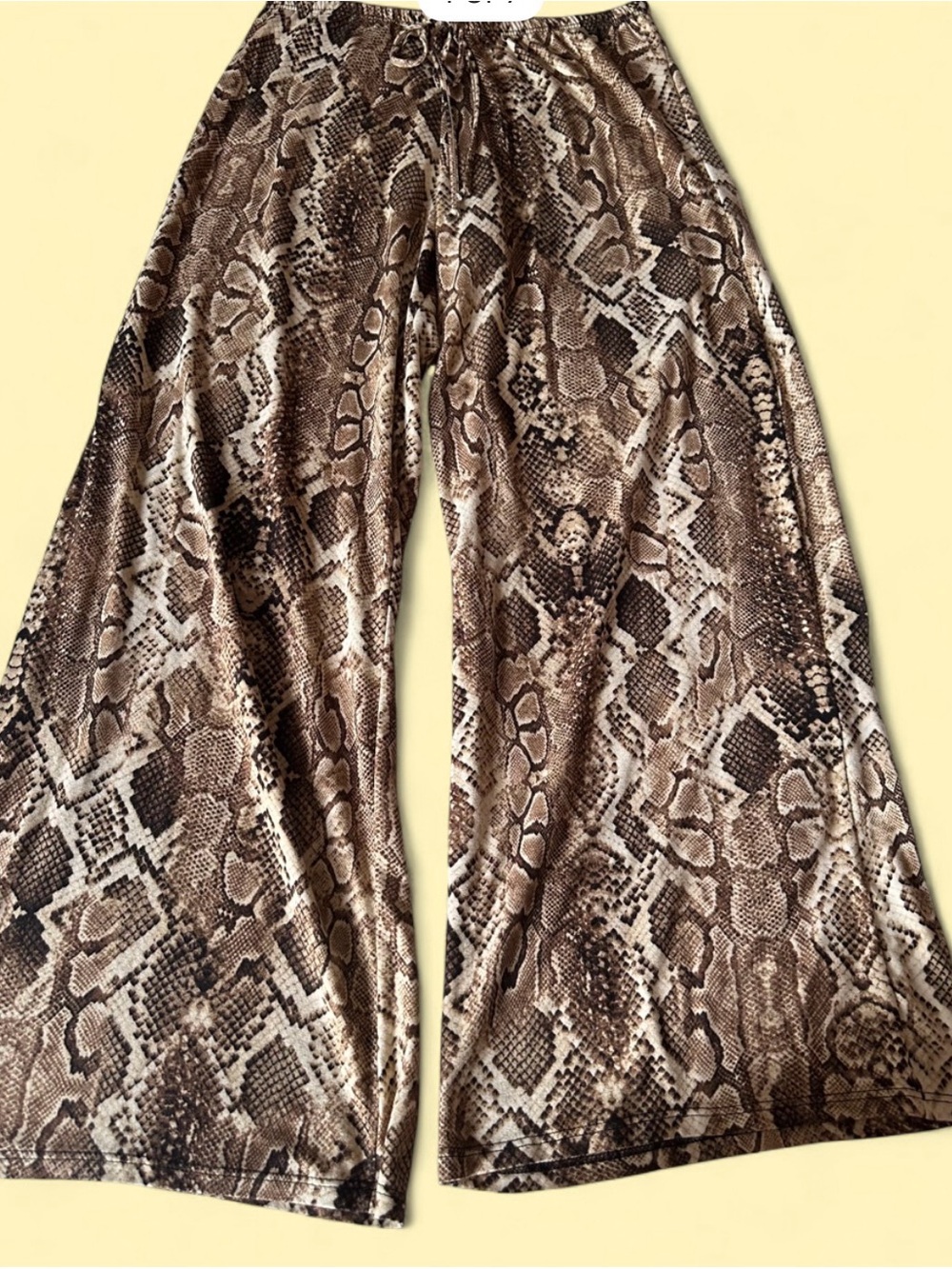 Snake-Print Wide Leg Palazzo Pants M